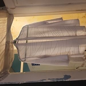 White cotton textured cardigan